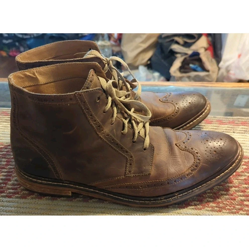 Cole Haan Boots Men's‎ 13M Brown Chukka Wingtip Casual Laceup Comfort C20291